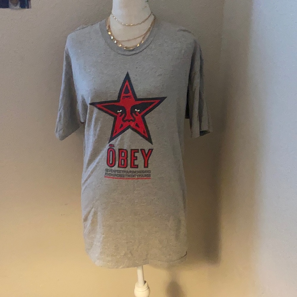 Grey obey t shirt